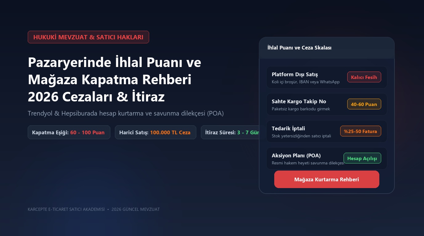 Trendyol ve Hepsiburada İhlal Puanı ve Mağaza Kapatma Rehberi 2026