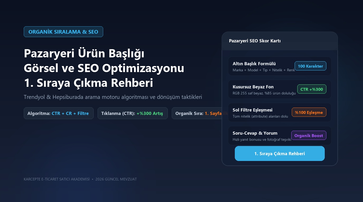 Trendyol ve Hepsiburada Ürün Başlığı Görsel SEO Optimizasyonu Rehberi 2026